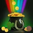 St. Patrick's Day 6 Bags 25 Chocolate Coins Gold Shamrock Coins Foils, Premium Belgian Milk Chocolate Clover Coins Resealable Bag, Nut-Free (6 Bags) (EXP 06/08/27)