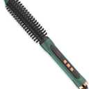 BANGMENG Mini Thermal Round Brush, 1/2 Inch Barrel Volume Heat Styling Brush for Men and Women Short Thin Curly Straight Hair, Heated Curling Iron,12 Temperature Setting (1.1 Inch with Bristles)