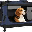 PEGIC 30" Collapsible Rolling Dog Crate for Medium Dogs