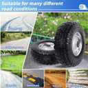 12'' Flat Free Tires Rubber Replacement Solid Tire and Wheel Assemblies for Hand Trucks Garden Cart Wheelbarrow - 3.5Wide Polyurethane Tires 2.1 Hub with 5/8 Inch Axle Borehole Silver