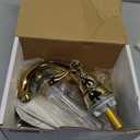 Delta Windemere Centerset Polished Bronze Bathroom Faucet, 4 Inch 3 Hole Bathroom Sink Faucet for Vanity, Metal Push-Pop Drain Assembly, Polished Brass B2596LF-PB