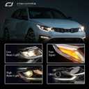 For 2019 2020 Kia Optima Halogen Headlight w/LED DRL Passenger Side w/Bulb