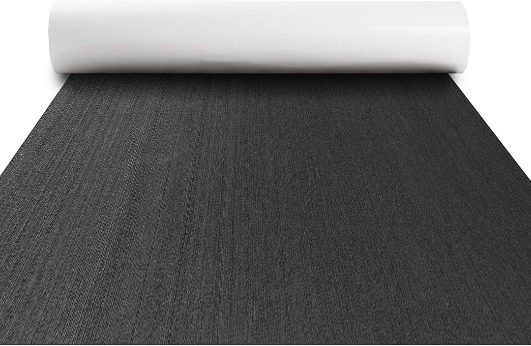 FOCEAN Boat Flooring EVA Foam Boat Decking Marine Flooring Brushed Texture Marine Mats for Boats Yacht Kayak RV 94.5" x47.2"/ 23.6"/15.7" (Dark Grey+Black Back)