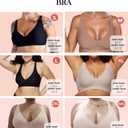 Vertvie Jelly Wireless Bras for Women Push Up Plunge Seamless T-Shirt Bras No Underwire Supportive Full Coverage Bralettes (Red, Small)