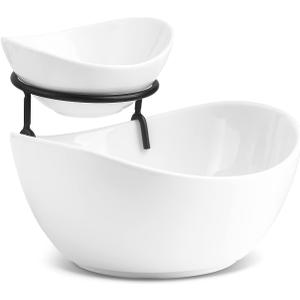 YHOSSEUN Tierd Serving Bowl Set Porcelain Chip and Dip Serving Set