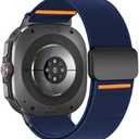 BXUXOHS Magnetic Elastic Bands Compatible with Samsung Galaxy Watch Ultra Band 47mm,Rugged Soft Fabric Strap Stretchy Nylon Sport Wristband for Galaxy Watch Ultra (2025/2024) for Women/Men