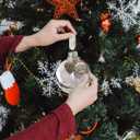 Husband Memorial Ornaments for Christmas Tree for Loss of Loved One, Sympathy Bereavement Gift, 8cm Clear Feather Ball Hanging Ornaments, A Piece of My Heart is in Heaven