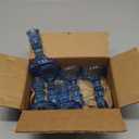 Glass Candlestick Holders Set of 6, Blue Stripe Taper Candle Holders for Table Centerpiece, Home Decorations, Valentine Day, Wedding and Party