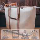 CleverMade Collapsible Laundry Caddy Foldable Laundry Hamper & Tote, XXL 64L Pop-Up Laundry Basket with Handles, Space-Saving Laundry Organizer for Home & Travel, 2 Pack - LUXE Cream Herringbone