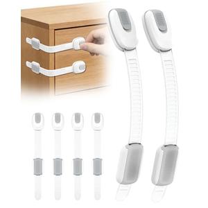 BBsecure 8 Packs Cabinet Locks Baby Proofing, Child Proof Cabinet Locks with 3M Adhesive, No-Drill Child Safety Cabinet Lock, Flexible for Drawer, Door, Fridge, Trashcan, Toilet Seat, Pantry