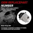 11517632426 Electric Engine Water Pump Compatible with BMW X3 X4 X5 X6 335i 535i 535i xDrive 640i 740Li Z4 ActiveHybrid 5/7 2008-2018 3.0L L6, fit N54 N55 Engine, Replaces#11517586929 A2C59514607