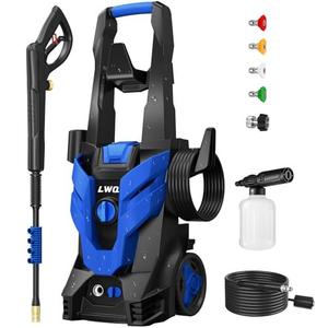 Electric Pressure Washer, 4500 Max PSI 2.5 Max GPM High Pressure Cleaning Machine with 4 Quick Connect Nozzles Set, Soap Tank and 23FT Pressure Hose for Cars/Fences/Driveways/Patios/Home Cleaning