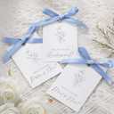 11 Pcs Bridesmaid Proposal Card with Ribbon Bow Floral Metallic Bridal Gift 8 Will You Be My Bridesmaid 2 Maid of Honor 1 Matron of Honor Invitation for Bridal Shower(White, Blue)