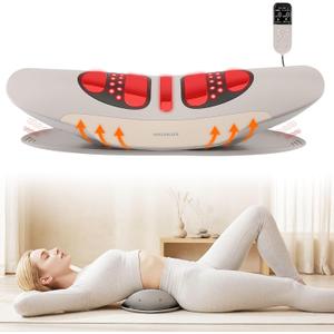 Smart Lower Back Massager for Lower Back Pain Relief, Cordless Battery-Powered, Back Traction Device with 3 Modes Dynamic Traction, High-Temp Thermotherapy & Manual Adjustment
