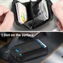 Small Wallet for Women with Rechargeable Find My Tracker Built-in, Zipper Accordion Credit Card Holder with Keyring, Anti-loss Fashion Minimalist Slim, Black