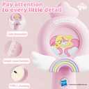 EVADA Kids Karaoke Microphone Machine My Little Pony, Wireless Bluetooth Sing Speaker with Colorful LED, Rechargeable Portable Mini Mic Toy Gift for Girls Christmas New Year Birthday Party Gift, Pink