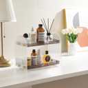 SHUNLI Acrylic Bathroom Countertop Organizer, 2 Tier Counter Organizer Storage Shelf, Bathroom Organizers Cosmetic Holder (Transparent Black)