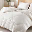 King Size Wool Comforter - Winter Warm Quilted Duvet Insert
100% Australian 300GSM Fill, Breathable Soft, Noiseless Cotton Cover, 8 Corner Ties, Reversible, White 90" x 102"