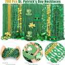 Fovths 100 Pieces St Patrick's Day Beads Necklaces Bulk 18 Kinds of Pendants Green Shamrock Coins Hat St Patricks Beads Necklace for Parade St Patrick's Day Decoration Party Supplies