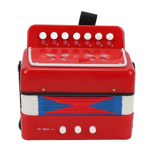 Hamwesh Kids Accordion, 7 Keys 2 Bass Lightweight Button Accordion Children's Musical Instrument with Belt Buckle Learning Guide for Early Childhood Development Music Education