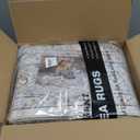 Tortania Area Rug Living Room Rugs - 9x12 Washable Boho Rug Vintage Oriental Distressed Farmhouse Large Thin Indoor Carpet for Living Room Bedroom Under Dining Table Home Office - Cream Blue