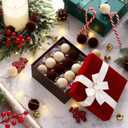 96 Pcs Velvet Christmas Balls Bulk, Mini 1.18 Inch Flocked Christmas Tree Ball Ornaments, Xmas Tree Bulb Ornaments Hanging Decoration(Brown, Beige)