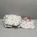 mixinni Vintage Style Girls Pale Pink Flower Pattern Duvet Cover Queen Soft Aesthetic Floral Cotton Bedding Set 1 Duvet Cover with 2 Bow Tie Pillowcases for Women-Queen Size