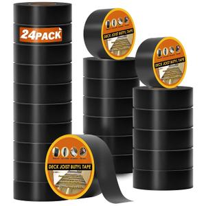 24 Pack Joist Tape for Decking, 2" x 50' Weather-Resistant Butyl Deck Joist Tape 2 inch, Self Adhesive Joist Deck Tape for Hardwood for Wood Decks Beams Roof