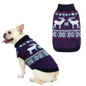 SCENEREAL Dog Sweater for Medium Size Dog Girls Boys, Turtleneck Pullover Winter Puppy Clothes, Christmas Outfits, Pet Sweatshirt Apparel Knitwear for Frenchie, Beagle, Boston Terrier M
