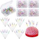 Dingion 104 Pcs Numbered Quilting Pins Alphabet Straight Pins 1.97 Inch Long with Storage Box Colored Heads for Fabric DIY Jewelry Marking Craft Dressmaker