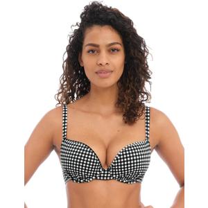 Freya Womens Check in Underwire Molded Bikini Top (34E, Monochrome)