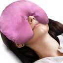 Atsuwell Sinus Mask, Warm Cold Compress Eye Mask for Dry Eyes, Weighted Eye Pillow Microwavable Face Heating Pad for Soothing Sinus Pressure and Relaxation, Pink