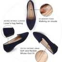 MUSSHOE Flats for Women Pointed Toe: Buttery Soft Suede Comfort Dress Shoes with Arch Support - Lightweight Slip On Ballet Flats for All Day Office Work,Walking & Casual Wear (6)