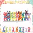 2 x Yquqwn Easter Table Decorations, Wooden Bunny Tabletop Decor with LED Lights, Wooden Bunny Sign with Plush Tail Vintage Plaid Style, for Easter Table Decor Spring Home Mantel Desk Office Party Decorations