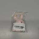 Wooden Baby Rattle，Crochet Bunny Rattle with Wood Ring, Newborn Wooden Animal Rattle Toy，Infant Pink Bunny Wood Rattle Toys