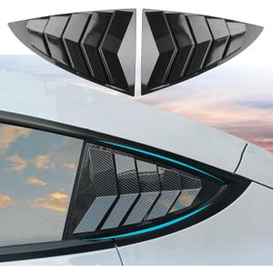 for Tesla Model 3 Rear Side Window Cover Louver Sport Style, for Tesla Model 3 2017-2025 Exterior Decoration Accessories (Model 3-Glossy Carbon Fiber Pattern)