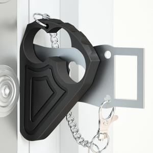 Portable Door Lock for Hotel Door Safety- Metal Hotel Door Locks for Travelers Security-Travel Door Lock Latches & Bolts for Additional Safety Prevent Unauthorized Entry,Black (1 Pack)