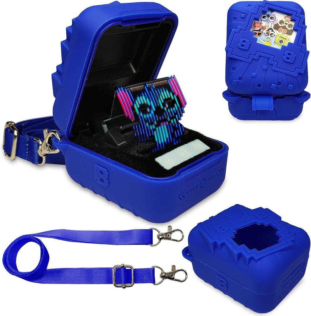 JCHPINE Silicone Cover Case for Bitzee Disney Interactive Digital Pet and Case, Protective Skin Sleeve for Bitzee Disney Virtual Electronic Pets (Blue)