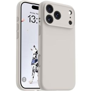 OTOFLY Magnetic for iPhone 17 Pro Case,Compatible with Magsafe,Classic Liquid Silicone Mobile Phone Case,Integrated Camera Control Button,Anti-Scratch Microfiber Lining, Stone