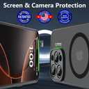 Innaght Magnetic for iPhone 16 Pro Max Case[Compatible with MagSafe][Camera Protection][2+Full Coverage Tempered Glass Screen Protector][Translucent Matte] Drop Protection Phone Case,6.9",Black