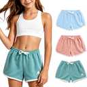 Girls' Active Dolphin Shorts 3 Packs for Kids Bike Running Summer Beach Sports (5-6)