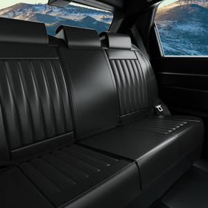 3 Pieces LB Rear Car Seat Covers, Waterproof Nappa Leather Rear Car Seat Protectors, Universal Auto Interior Fit for Sedans SUV Pick-up Truck, Black