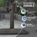 US Weight 26 Pound Umbrella Base - Cast Stone Outdoor Umbrella Stand - for Use with Umbrella Poles 1.3" to 1.8" - Designed to be Used with Patio Table - Black