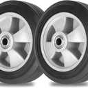 AR-PRO 2-Pack 8" x 2" Solid Run-Flat Replacement Tire with 5/8" Axle & 2" Offset Hub for Hand Trucks Wheelbarrows Dollies Trolleys  Heavy-Duty 176 lbs Load