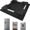 Mini Fridge Stand with Silicone Drip Tray, Universal Adjustable Base with 4 Strong Feet, 23.6" x 23.6" Mini Fridge Mat, Suitable for Small Refrigerators, Portable Compact Washer or Dryer, Black