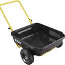Gorilla Carts GCR-4 Poly Dump Cart, 2-Wheel Garden Wagon with Foldable Handle, 4 cu ft, 300 lb. Capacity, Black/Yellow