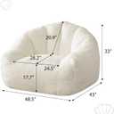 HUGHEAVEN Max Giant Bean Bag Chair, Oversized Bean Bag Sofa for Adults & Teens, Ultra-Soft Comfy Fluffy Floor Lounge Chair with Armrests, Large Bean Bag Couch for Gaming, Reading & Relaxing