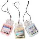 Yankee Candle Hanging Car Jar Ultimate 3-Pack Air Fresheners Neutralizes Odors Up to 30 Days Includes: Beach Walk Pink Sands and Sun and Sand (Pack of 3)