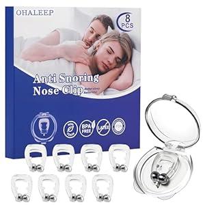 Anti Snoring Devices, Snore Stopper with Adjustable Magnet, Silicone Nose Clip Stop Snoring, Effective to Relieve Snoring, Snoring Solution for Comfortable and Quieter Sleep, White,M