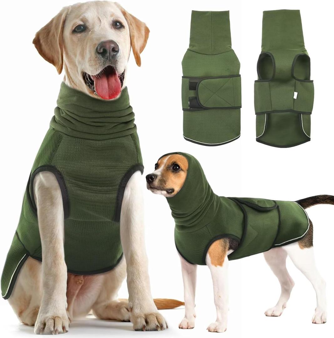 IDOMIK Dog Anxiety Calming Hoodie, Breathable Anxiety Jacket Vest for Thunderstorms, Fireworks, Vet Visits, Separation, Adjustable Hoodie for Noise Block & Ear Protection Recovery, Green, S (S(Chest Girth:15.7"-18.9")) IDOMIK Dog Anxiety Calming Hoodie, Breathable Anxiety Jacket Vest for Thunderstorms, Fireworks, Vet Visits, Separation, Adjustable Hoodie for Noise Block & Ear Protection Recovery, Green, S (S(Chest Girth:15.7"-18.9"))